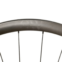 Roues Carbone Mountain GOAT D35.2 vue avec zoom sur le logo
