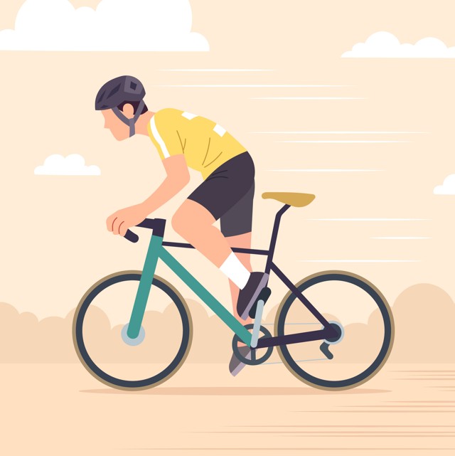 illustration d'une cycliste sur vélo de route