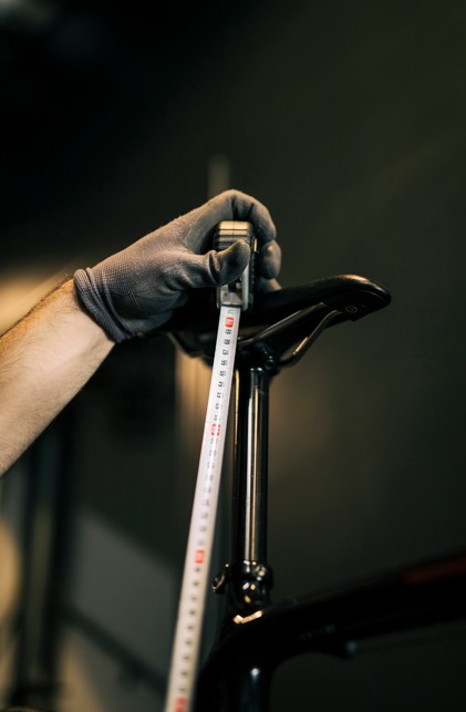 Mesure de la hauteur de selle sur un vélo